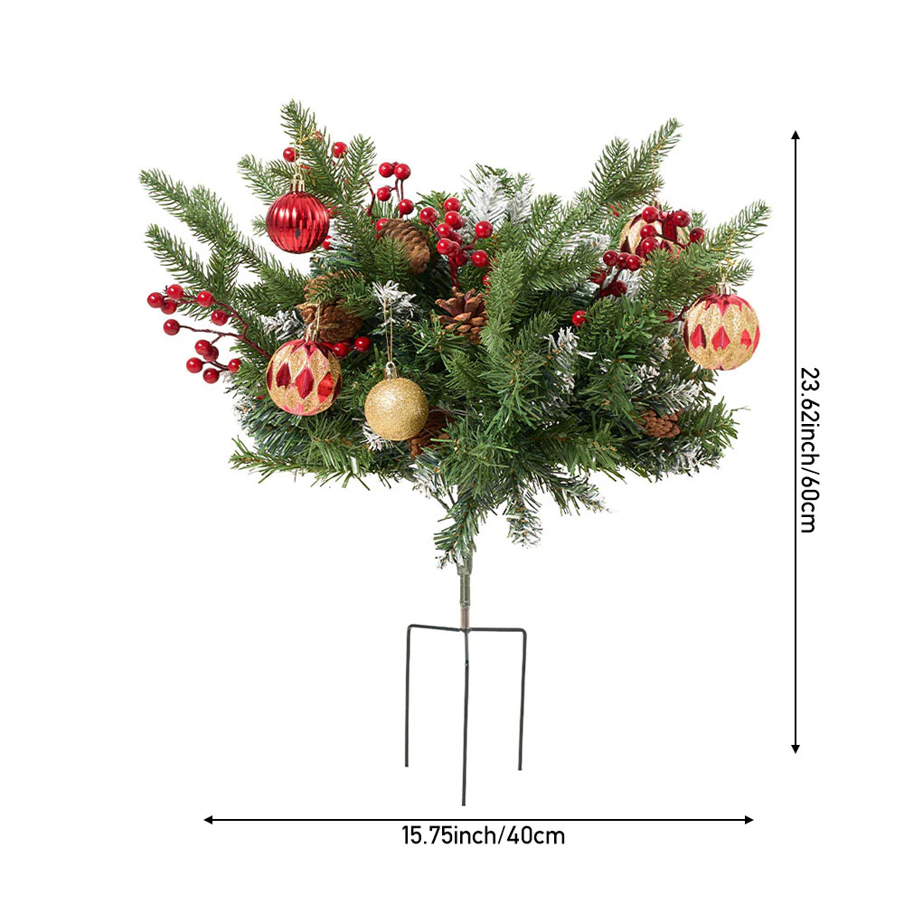 Lifeideas 2pcs Artificial Christmas Planter Bushes Decorations - Image 8