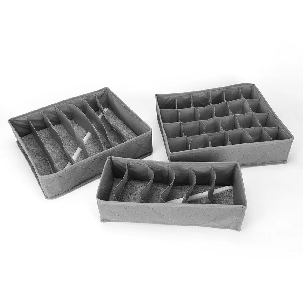Lifeideas 3 Packs Underwear Drawer Organizer Storage Box Bra Tidy Socks Ties Draw Divider - Image 7