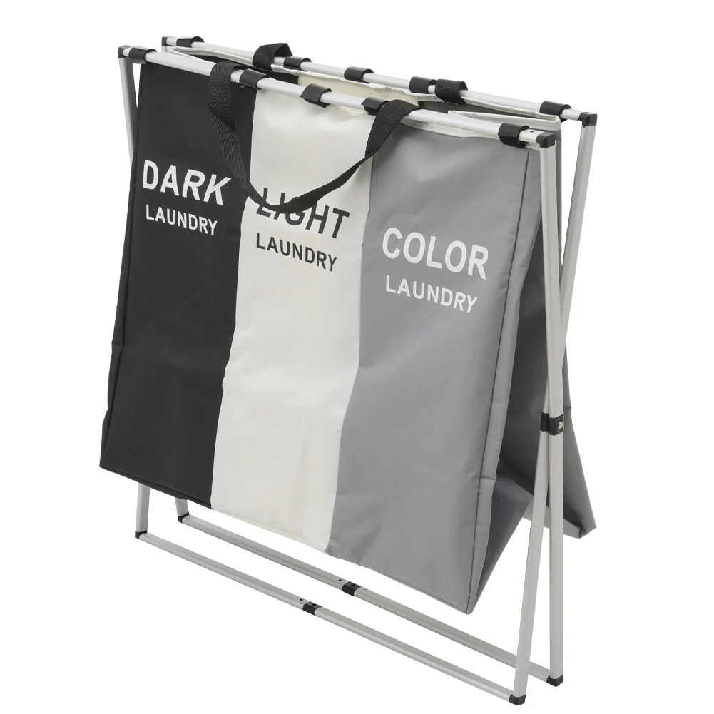 Lifeideas 3-Section Foldable Laundry Basket - Image 4