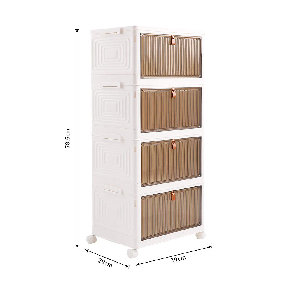 Lifeideas 4-layer Thicken Foldable Shoe Storage Box with Wheels - Image 9