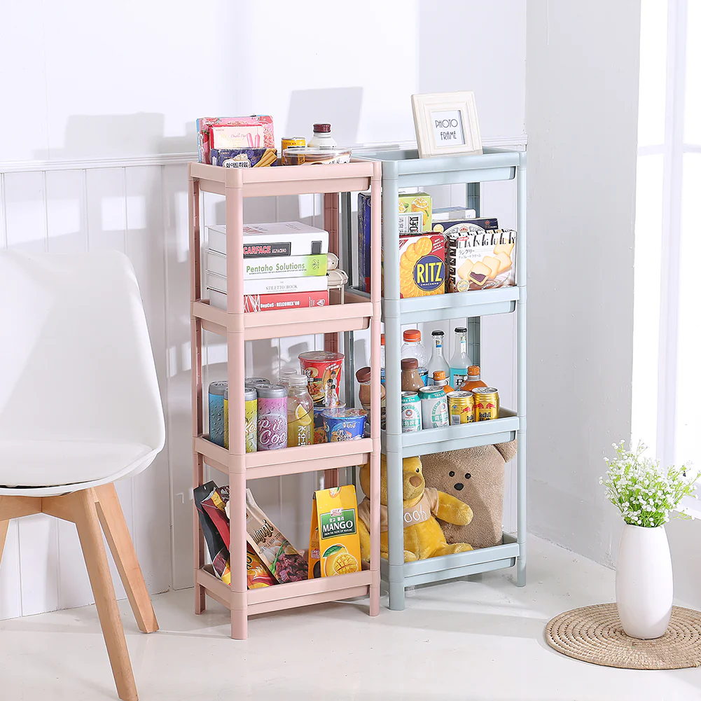 Lifeideas 4 Layers Freestanding Plastic Corner Storage Rack For Bathroom Kitchen - Image 2