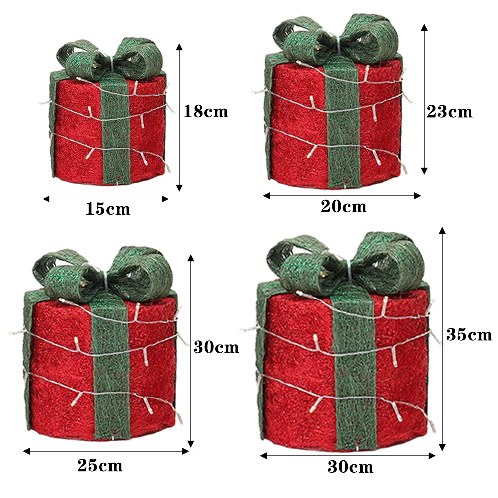 Lifeideas 4-Piece Christmas Gift Box Decorations With LED Lights - Image 6