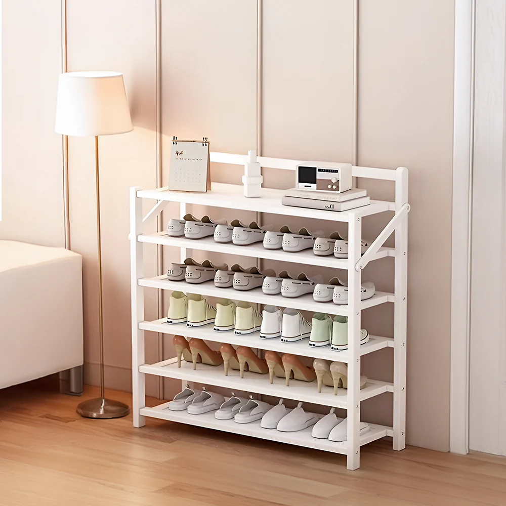 Lifeideas 6-Tier Foldable Bamboo Shoe Rack - Image 2