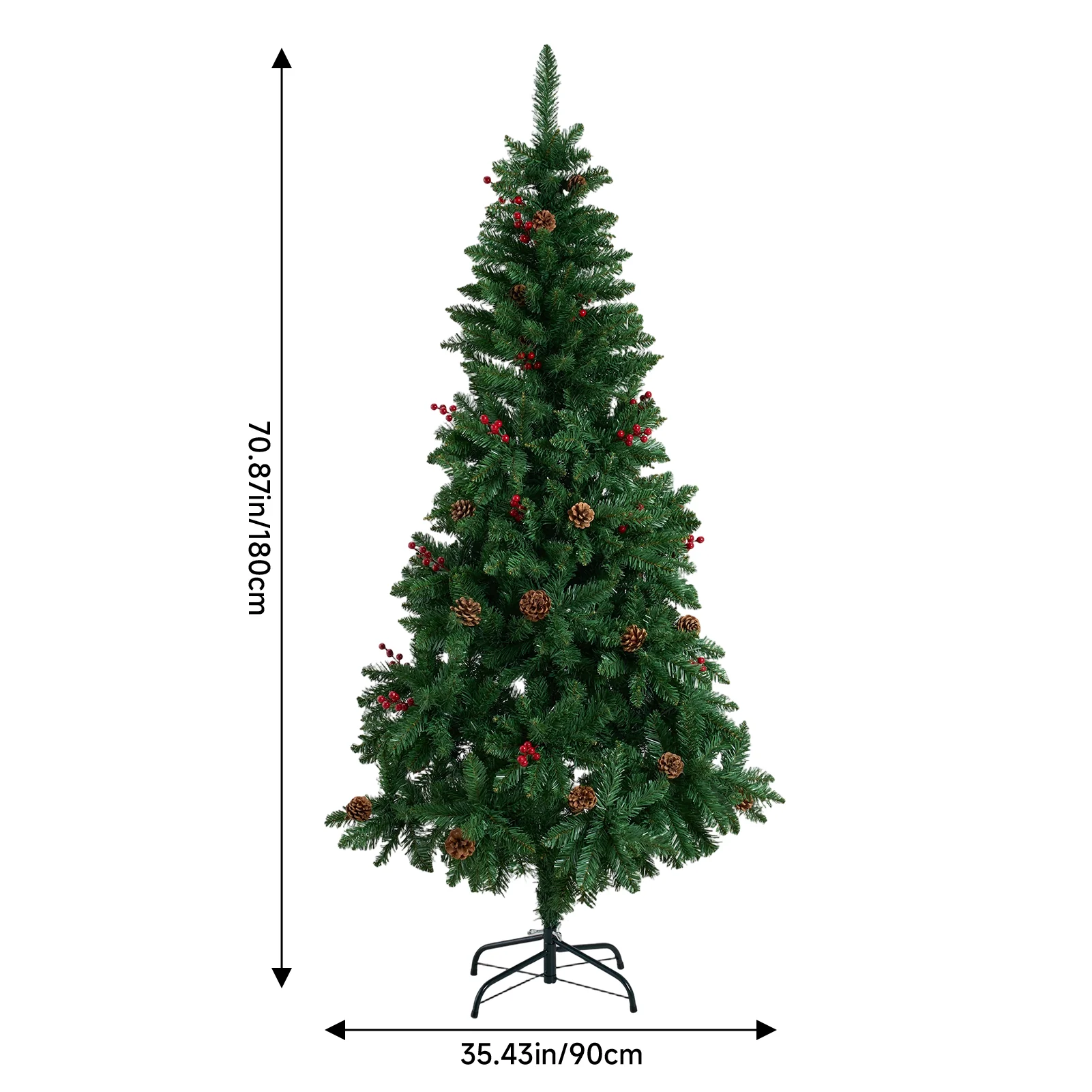 Lifeideas 6FT/1.8M Artificial Christmas Tree with Foldable Metal Stand - Image 6