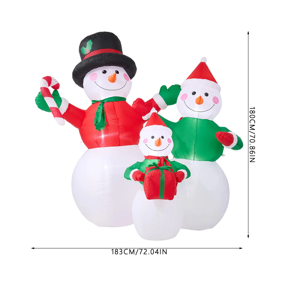 Lifeideas 6ft Christmas Inflatable Snowman Family Decorations with LED Lights - Image 8