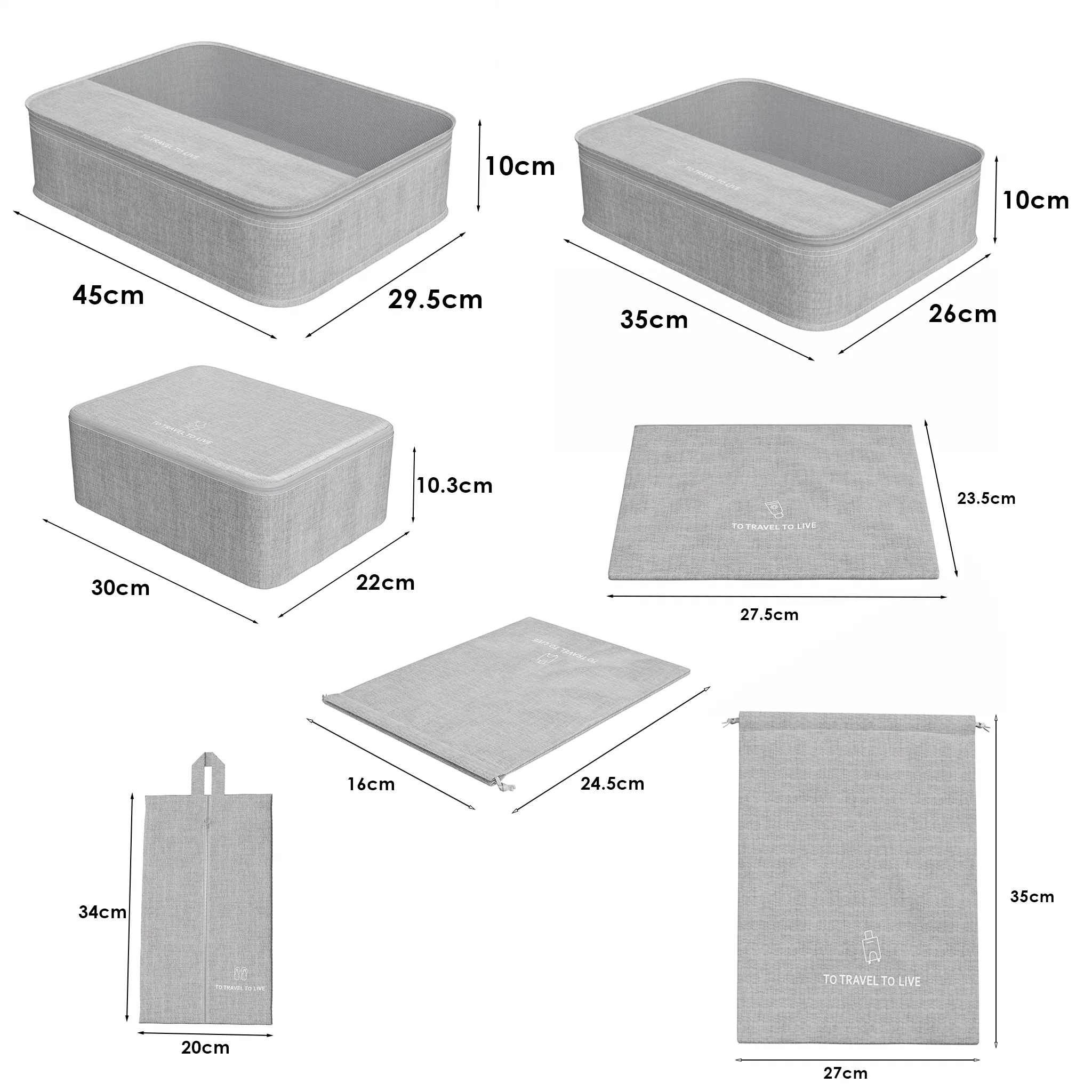 Lifeideas 7Pcs Packing Cubes Clothes Bag Set - Image 8