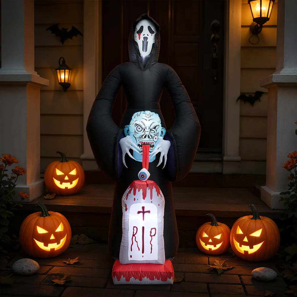 Lifeideas 8.9ft Halloween Inflatable Grim Reaper with LED Lights - Image 2