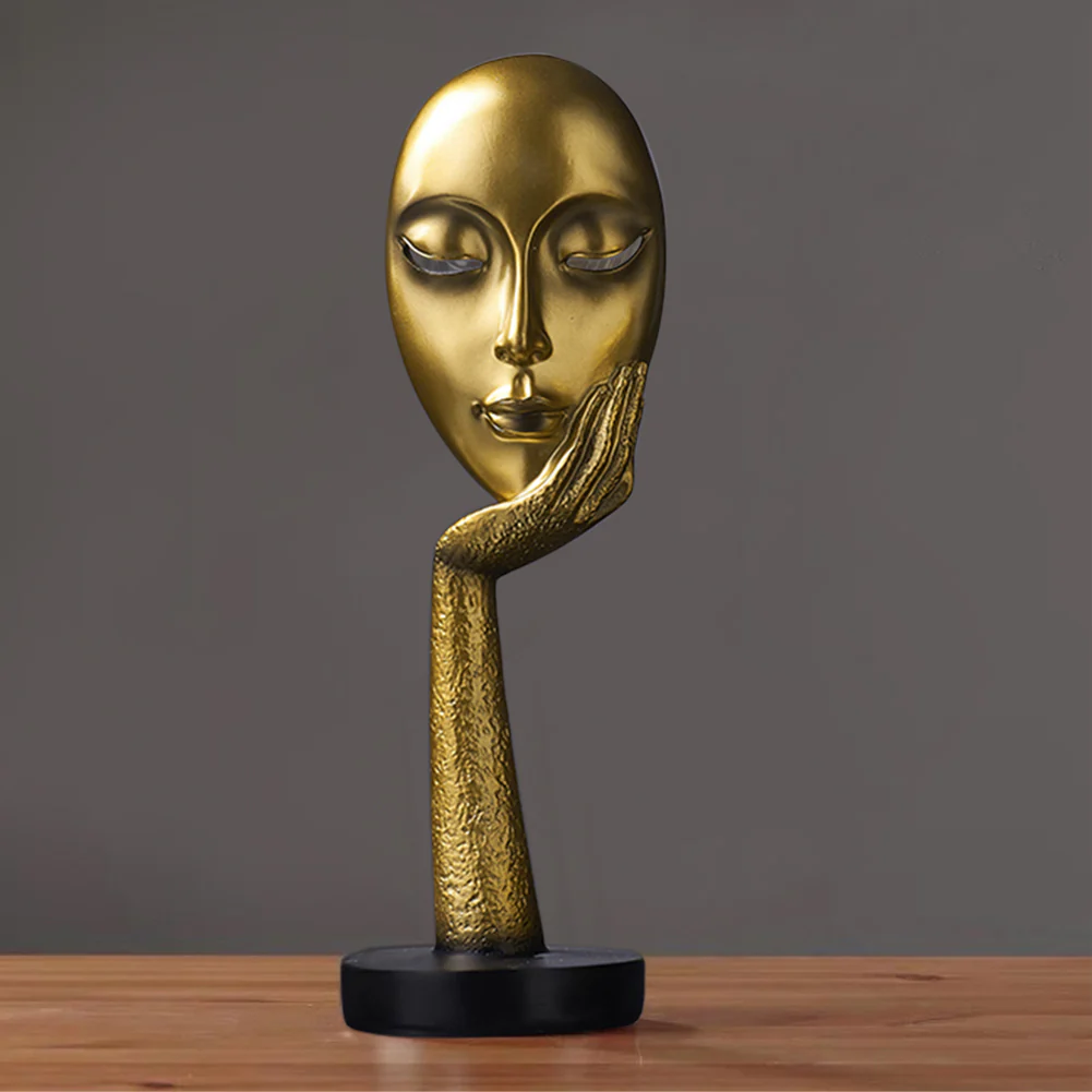 Lifeideas Abstract Resin Woman Face Statue Home Decoration - Image 2