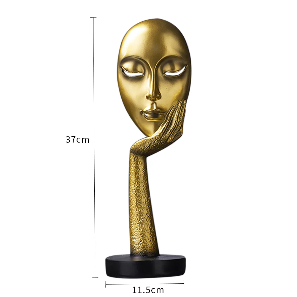 Lifeideas Abstract Resin Woman Face Statue Home Decoration - Image 3