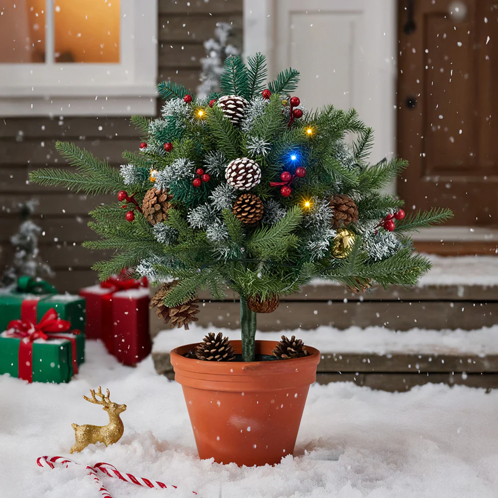 Lifeideas Artificial Christmas Planter Bushes Decorations