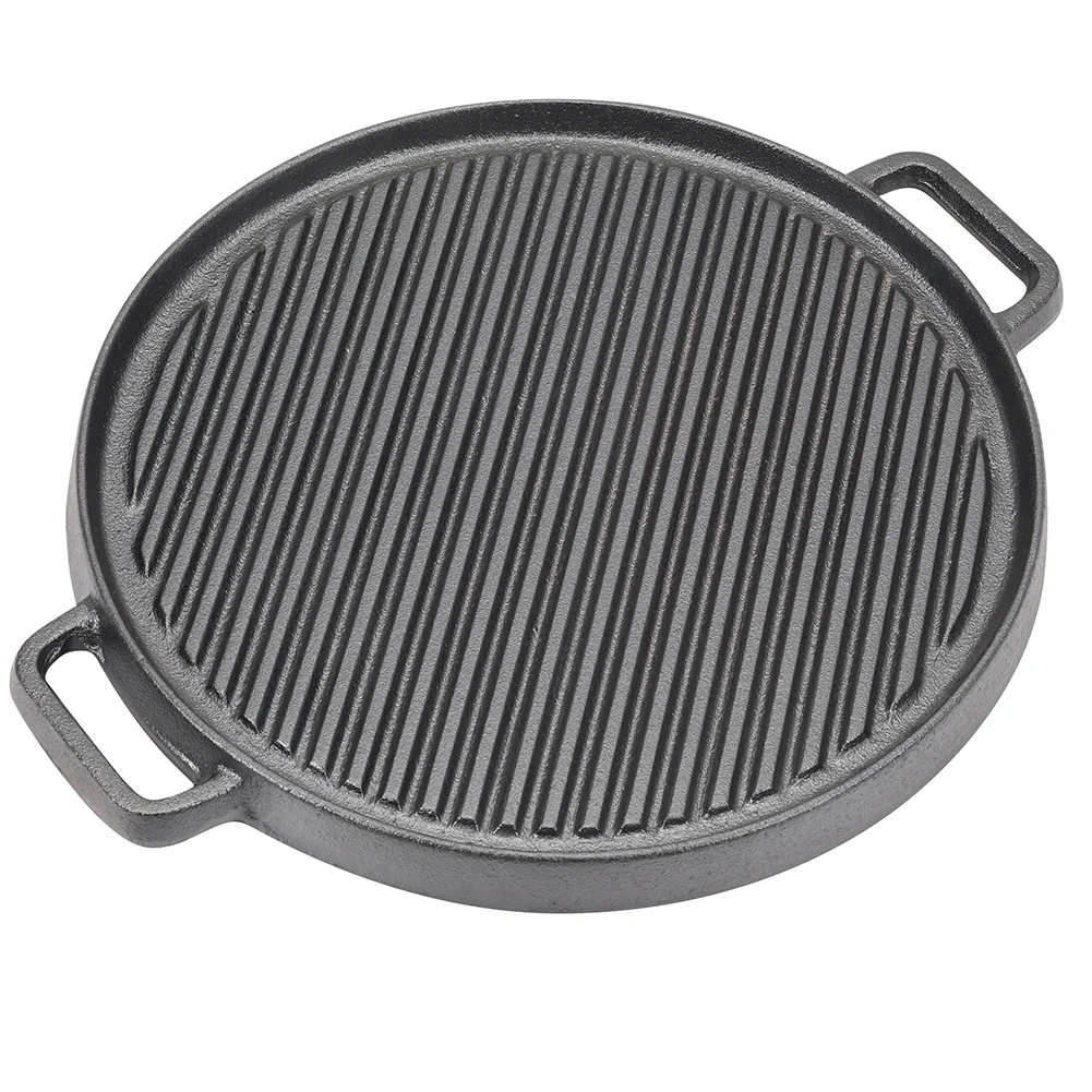 Lifeideas Black Cast Iron Grill Pan with Handles - Image 6