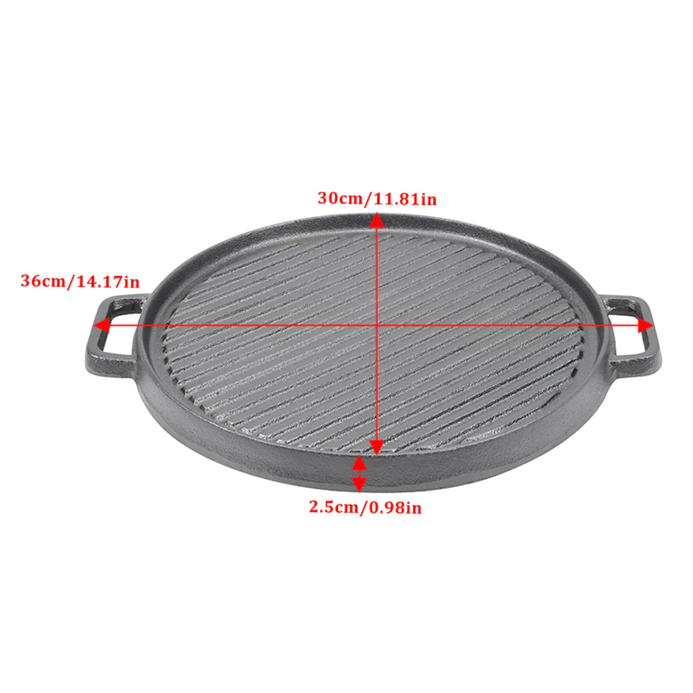 Lifeideas Black Cast Iron Grill Pan with Handles - Image 7