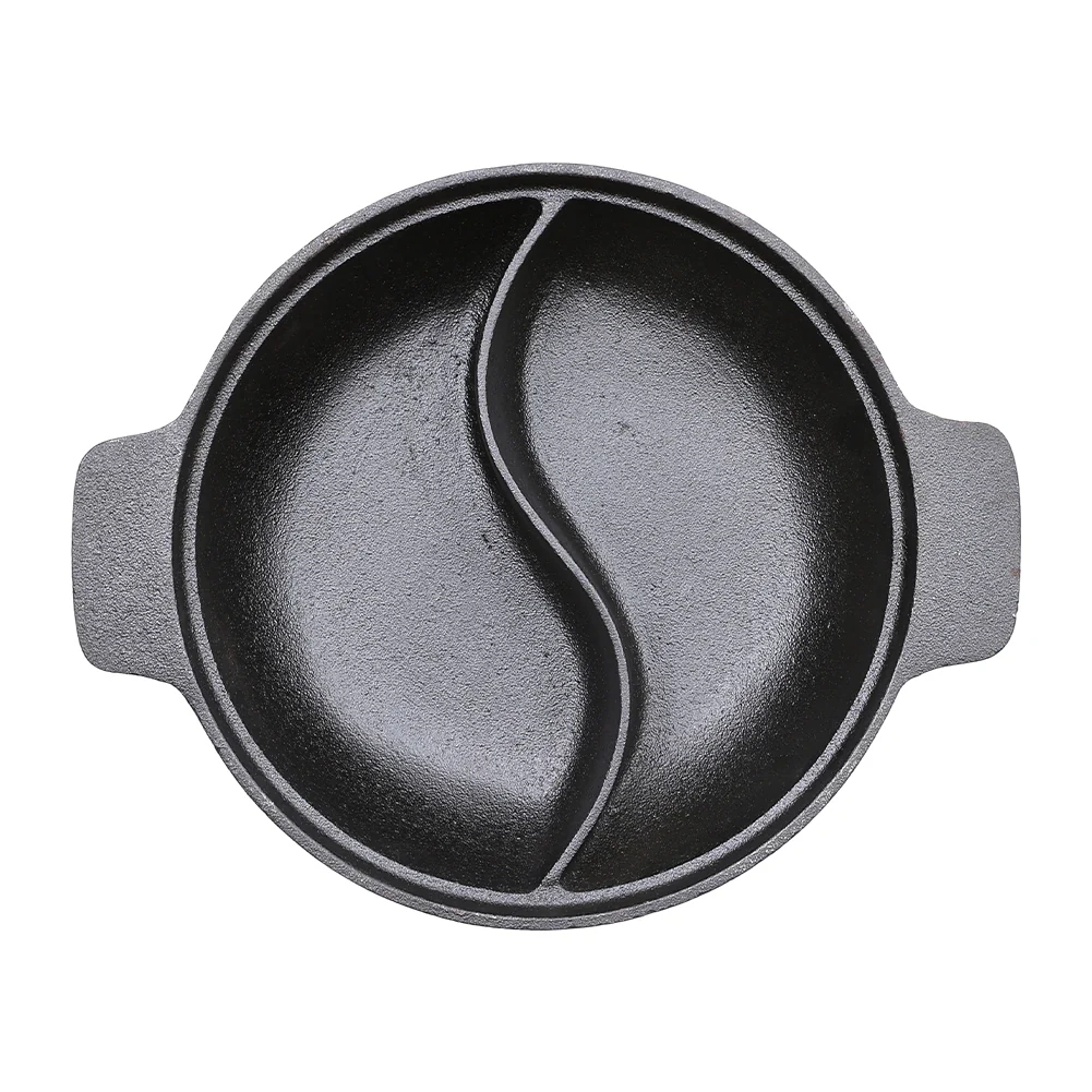 Lifeideas Black Cast Iron Hot Pot With Divider - Image 4