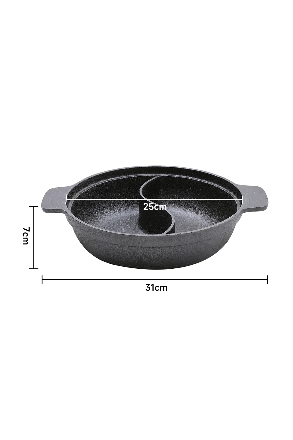 Lifeideas Black Cast Iron Hot Pot With Divider - Image 7