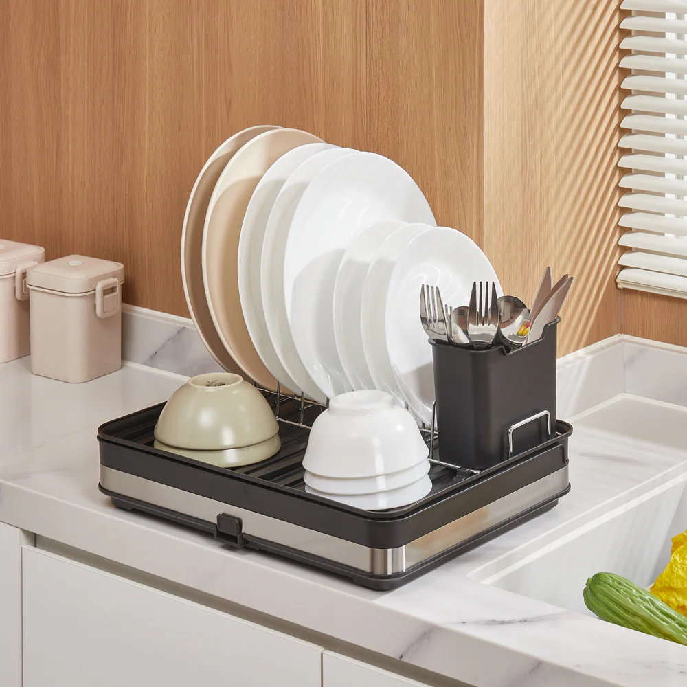 Lifeideas Black Expandable Dish Drying Rack - Image 2