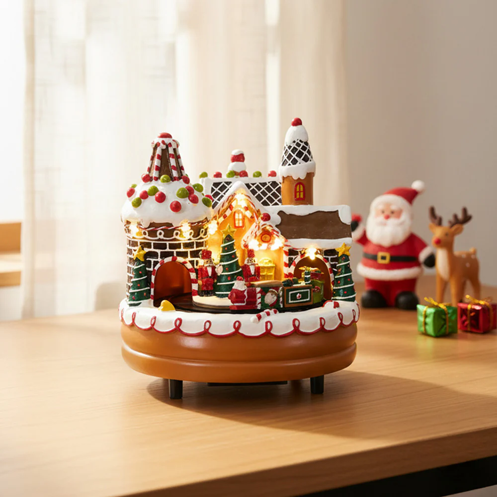 Lifeideas Christmas Castle Music Box Ornament - Image 2
