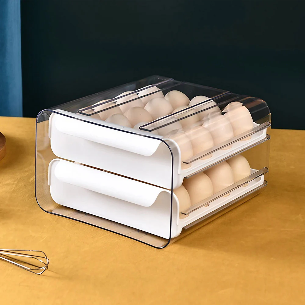 Lifeideas Double-layer Transparent Egg Storage Drawer Box