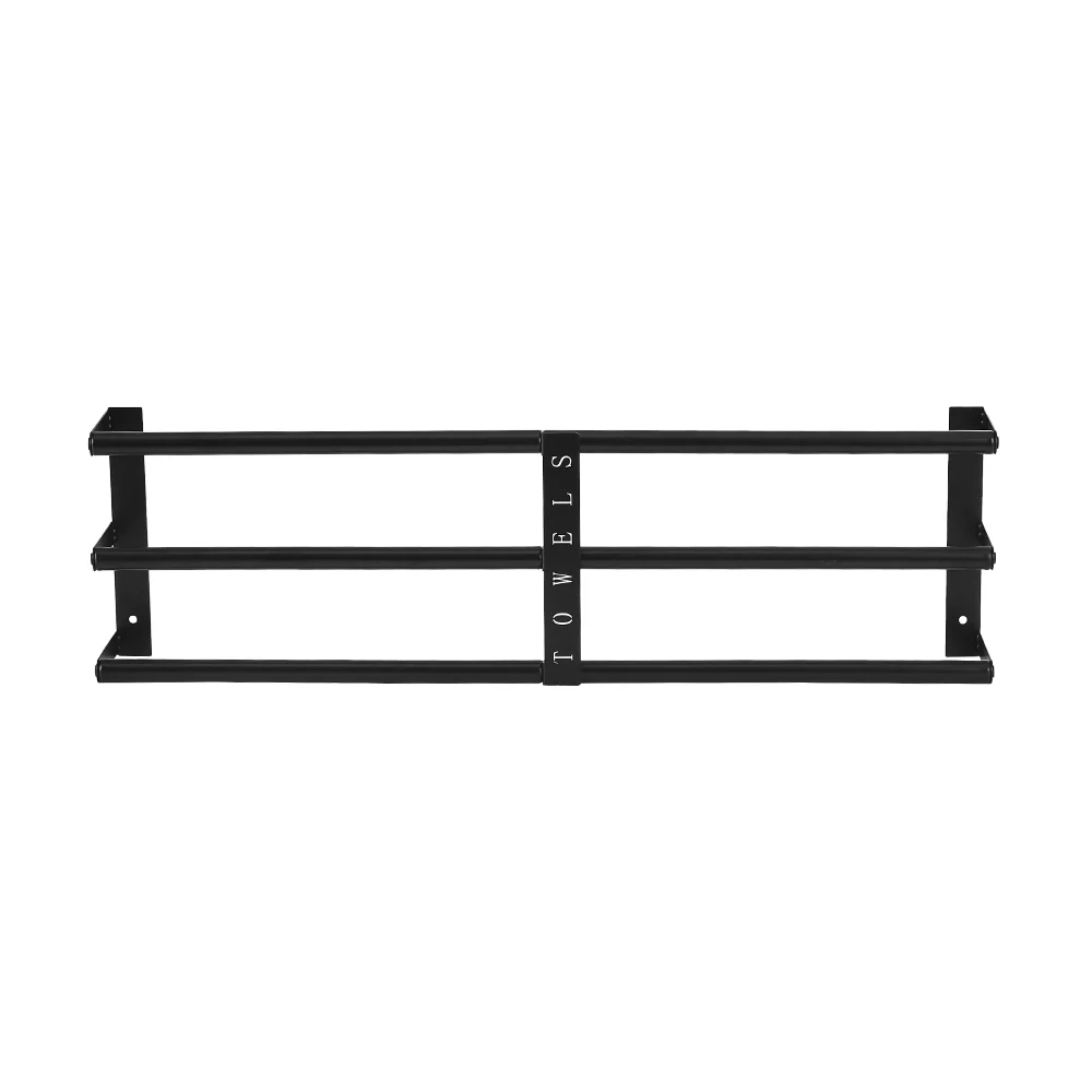 Lifeideas Durable & Chic: Premium Iron Space-Saving Bathroom Wall Mounted Towel Rack - Image 3