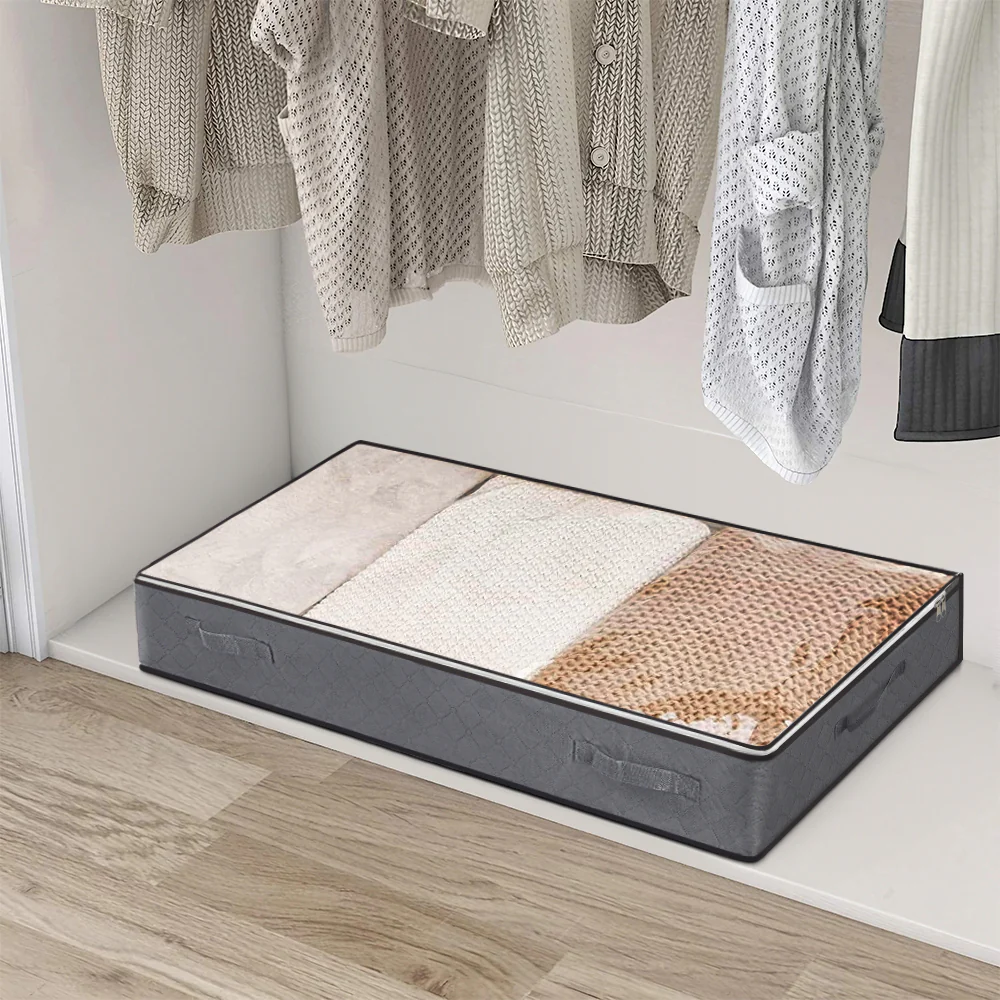 Lifeideas Fabric Clothes Quilt Storage Box with Handles