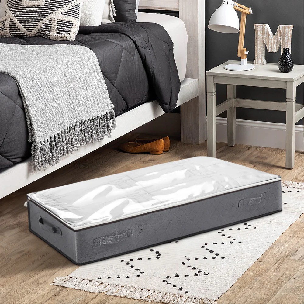 Lifeideas Fabric Clothes Quilt Storage Box with Handles - Image 2