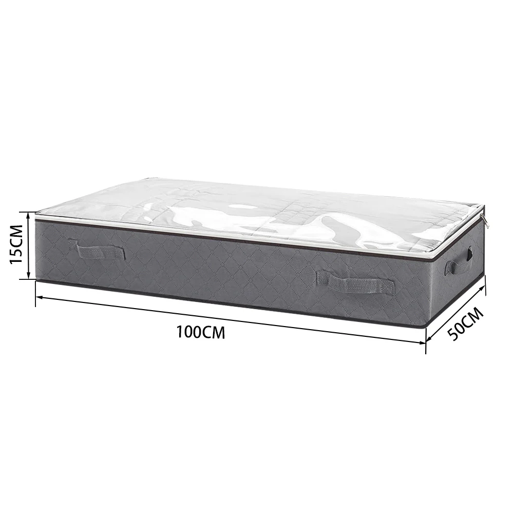 Lifeideas Fabric Clothes Quilt Storage Box with Handles - Image 7