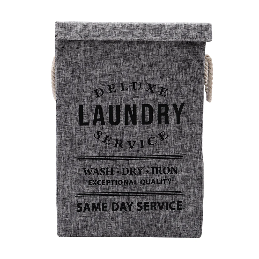 Lifeideas Foldable Home Laundry Baskets Laundry Hamper with Lid and Rope Handles - Image 4