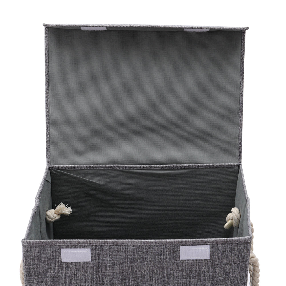 Lifeideas Foldable Home Laundry Baskets Laundry Hamper with Lid and Rope Handles - Image 7