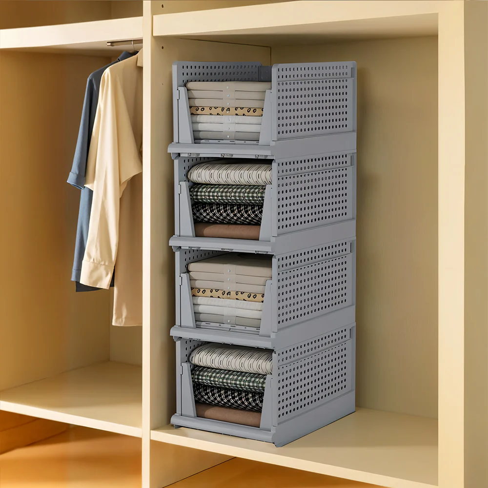 Lifeideas Folding Wardrobe Storage Box Drawer Organizer - Image 2