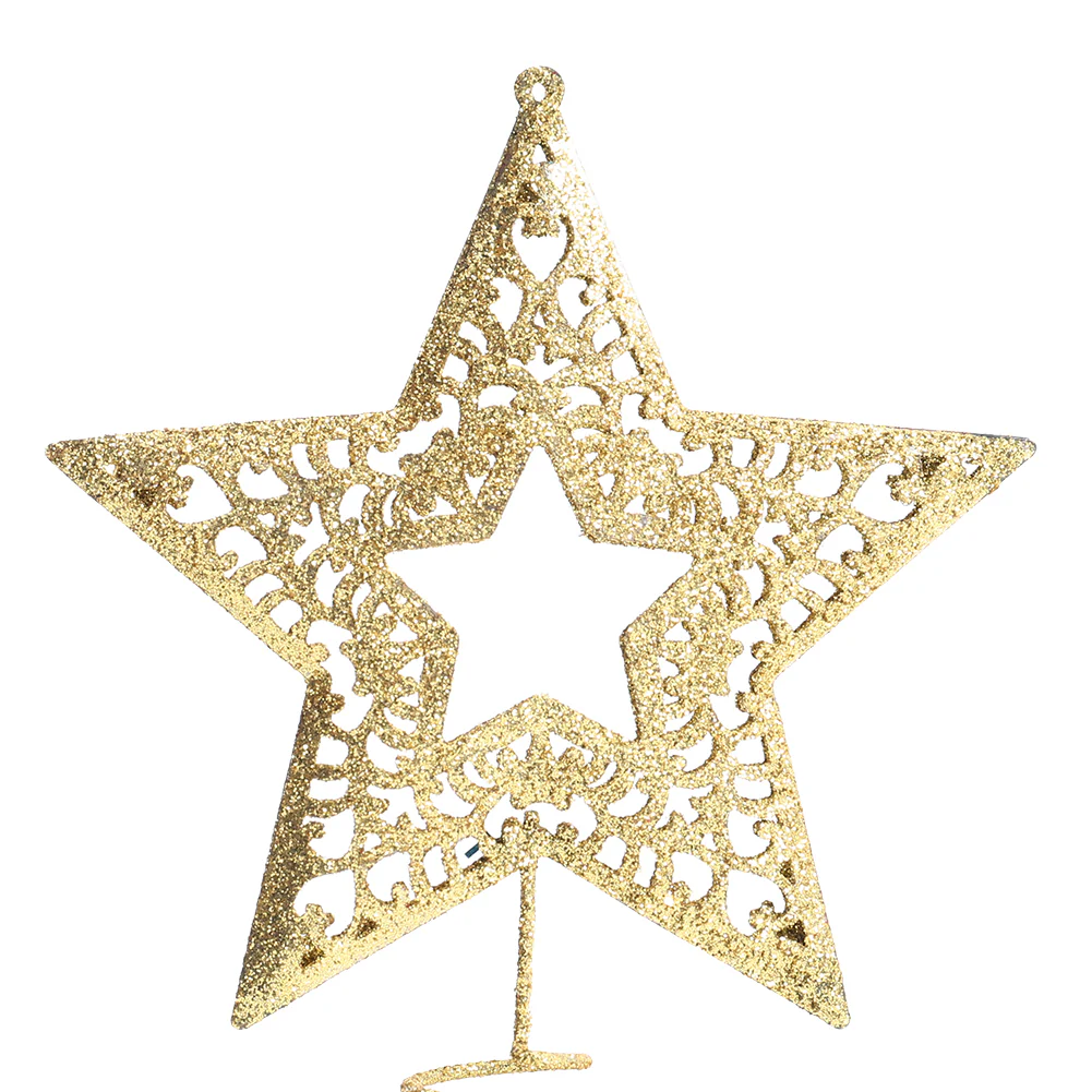 Lifeideas Golden Glitter Star Christmas Tree Topper For Home Decor - Image 4