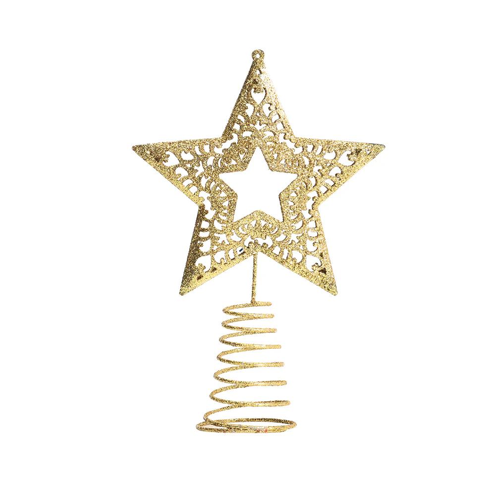 Lifeideas Golden Glitter Star Christmas Tree Topper For Home Decor - Image 7