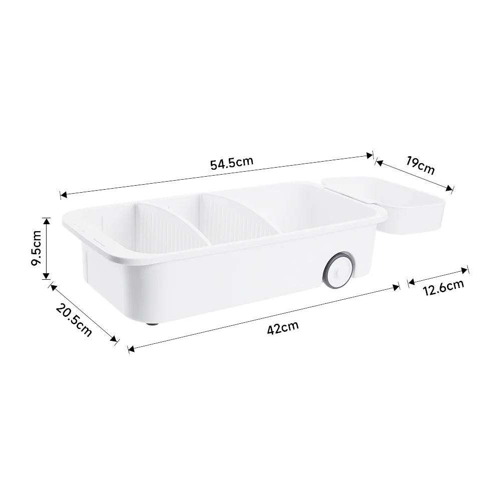 Lifeideas Grey Sliding Storage Basket with Dividers - Image 3