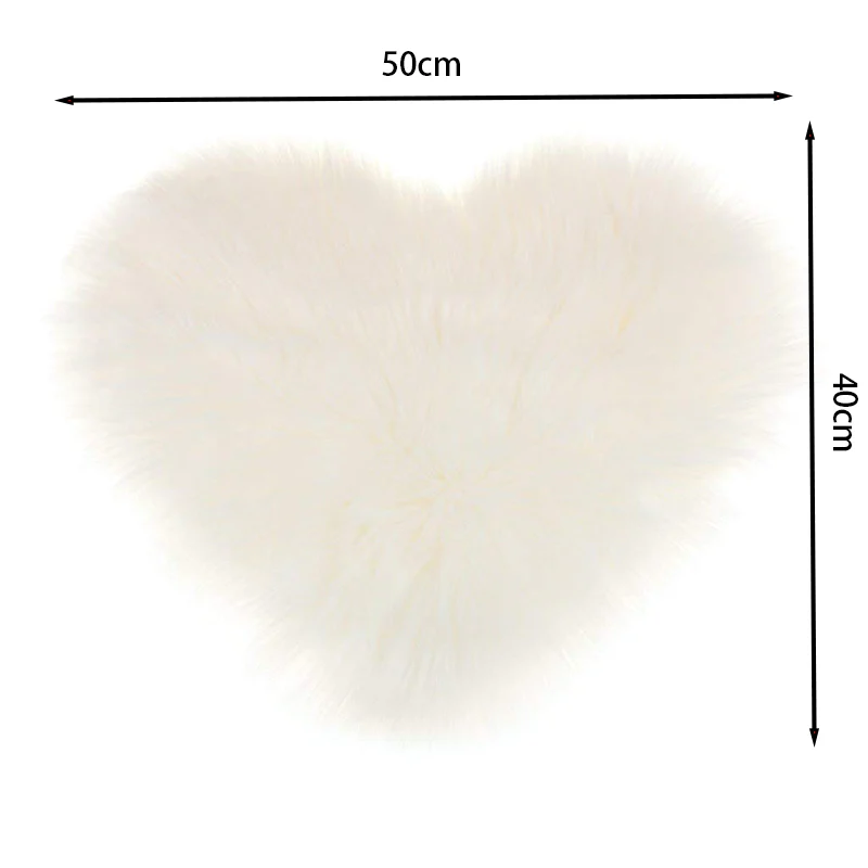 Lifeideas Heart Shaped Super Soft Shaggy Area Rug White - Image 6