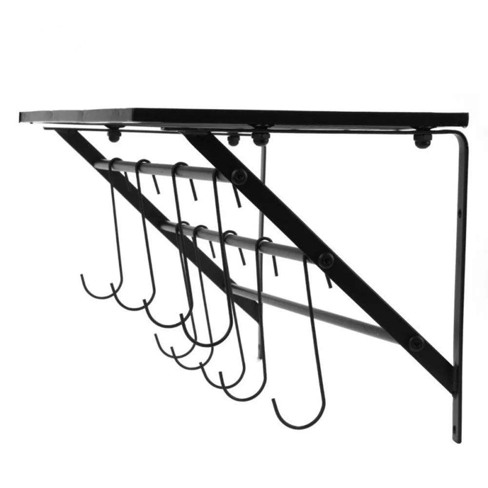 Lifeideas Kitchen Wall Mounted Metal Pot Rack with Hangers - Image 6