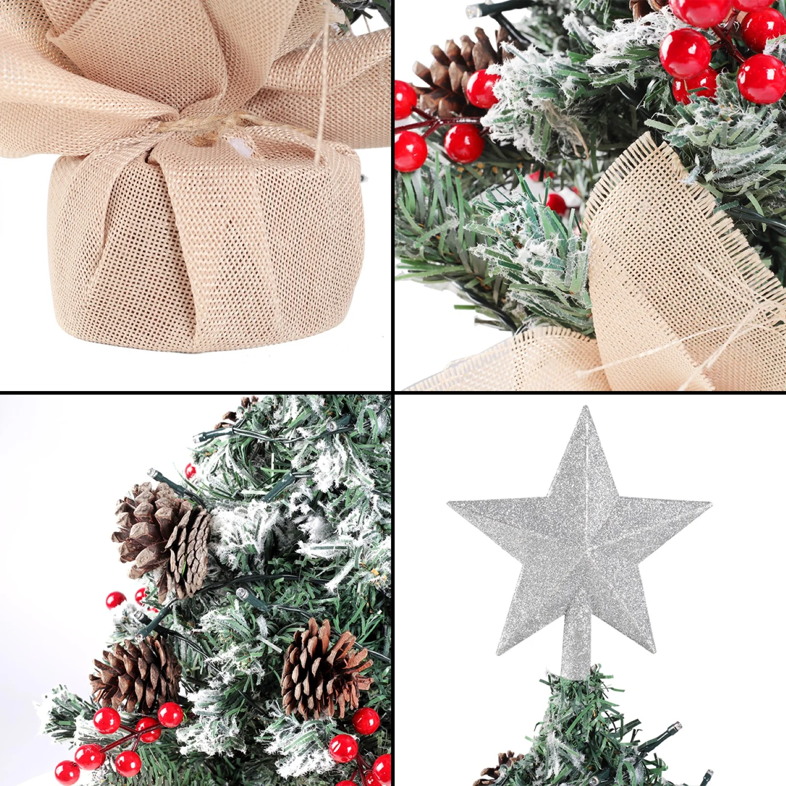 Lifeideas Mini Pre Lit Tabletop DIY Christmas Tree With Star Topper - Image 5