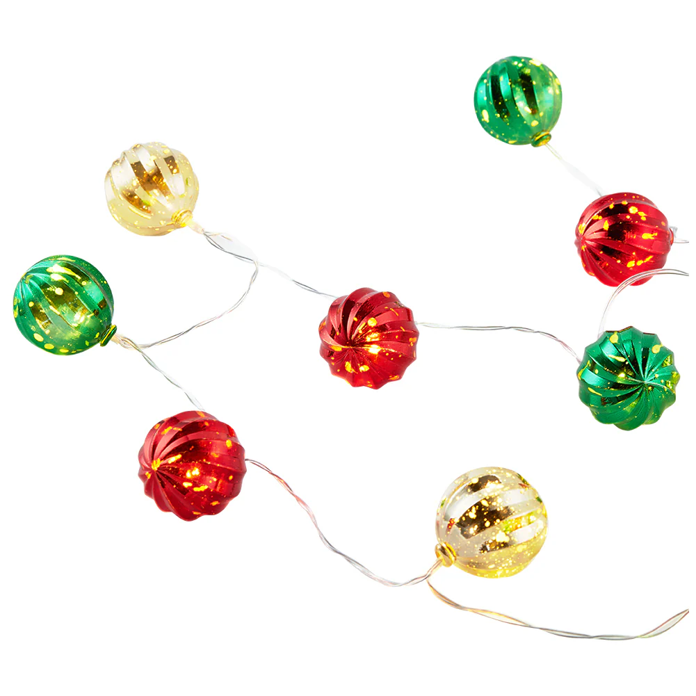 Lifeideas Multicoloured Christmas Ball Ornament String Lights Battery Powered - Image 2
