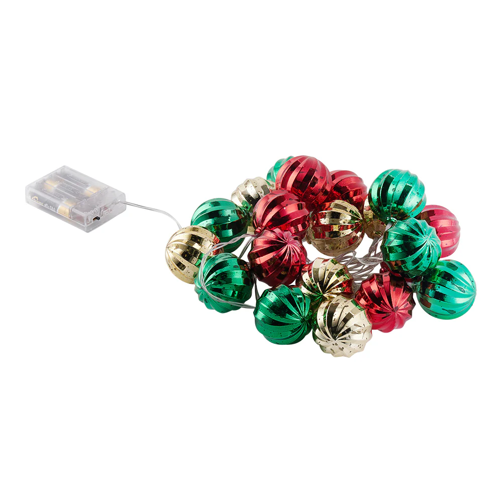 Lifeideas Multicoloured Christmas Ball Ornament String Lights Battery Powered - Image 6
