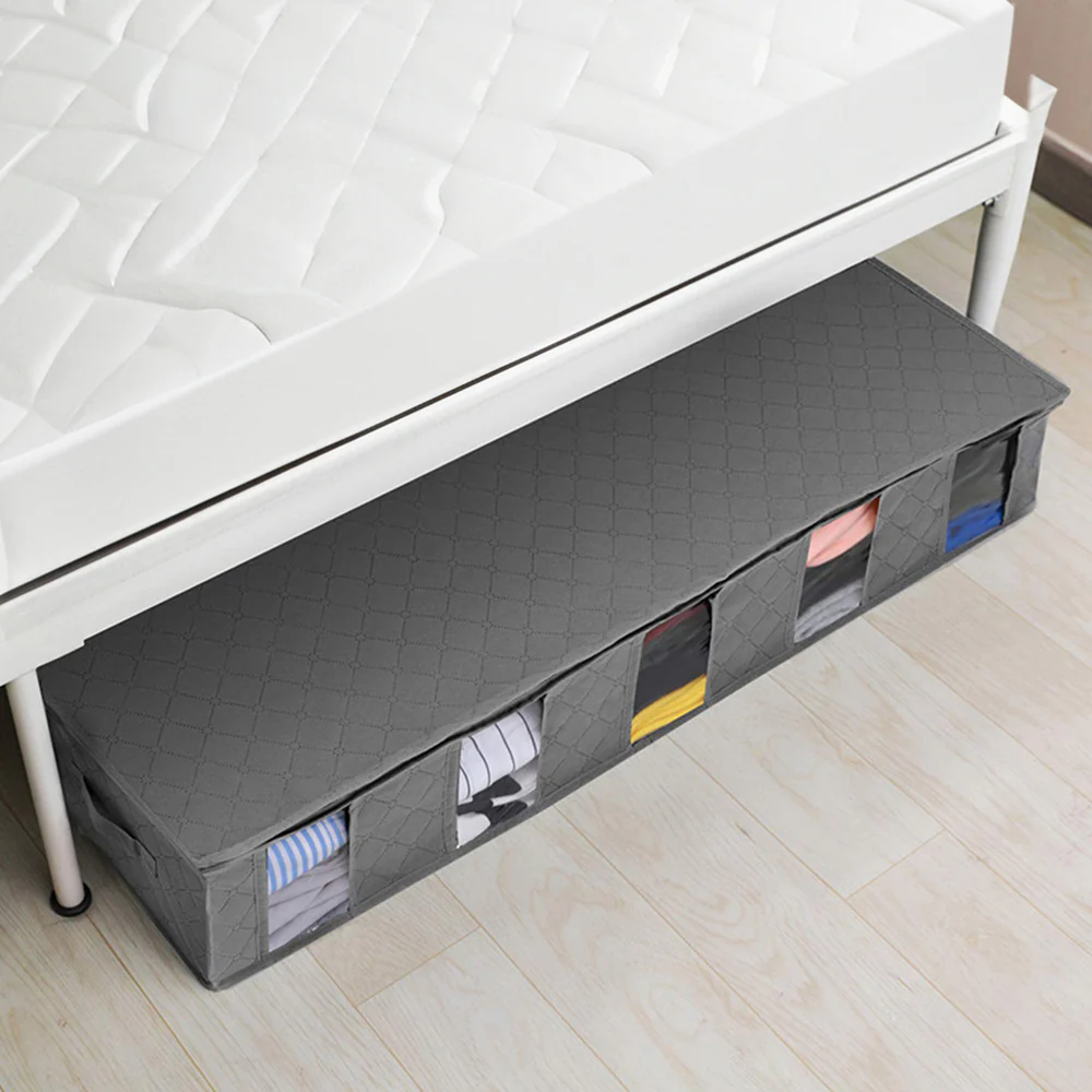 Lifeideas Non-Woven Fabric Underbed Storage Bag with Handles and Zipper - Image 2