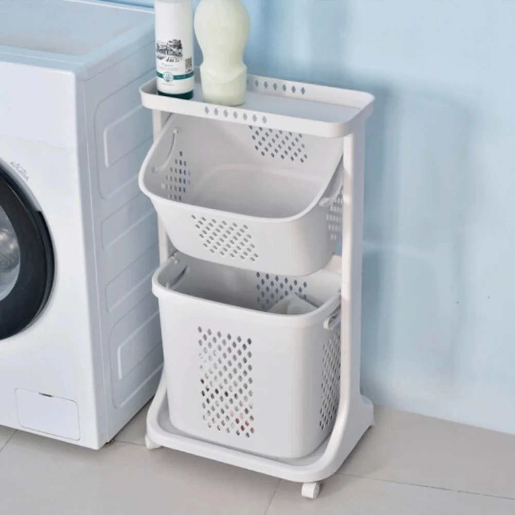 Lifeideas Plastic Laundry Storage Unit on Wheels - Image 2