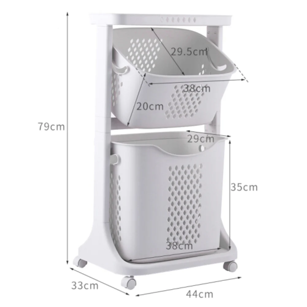 Lifeideas Plastic Laundry Storage Unit on Wheels - Image 3