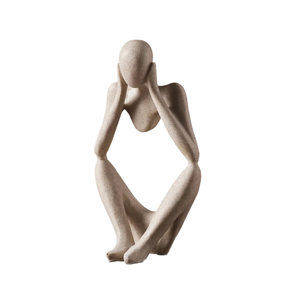 Lifeideas Resin Sculpture Art Abstract Meditator Statue Tabletop Ornament - Image 3
