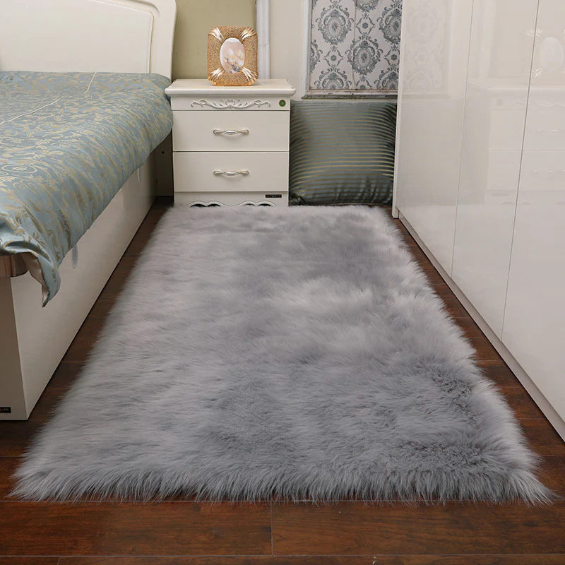 Lifeideas Retangular Super Soft Shaggy Area Rug Grey - Image 2