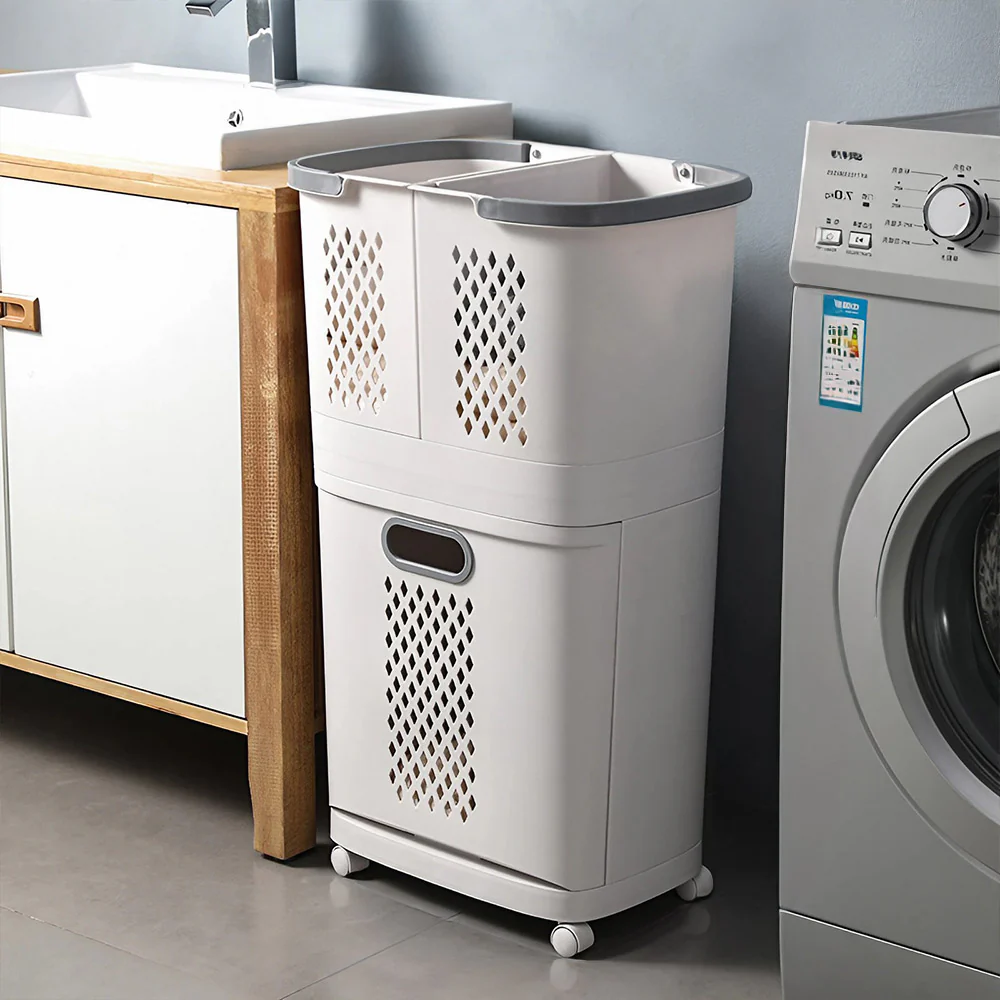 Lifeideas Rolling Laundry Hamper With 3 Compartments