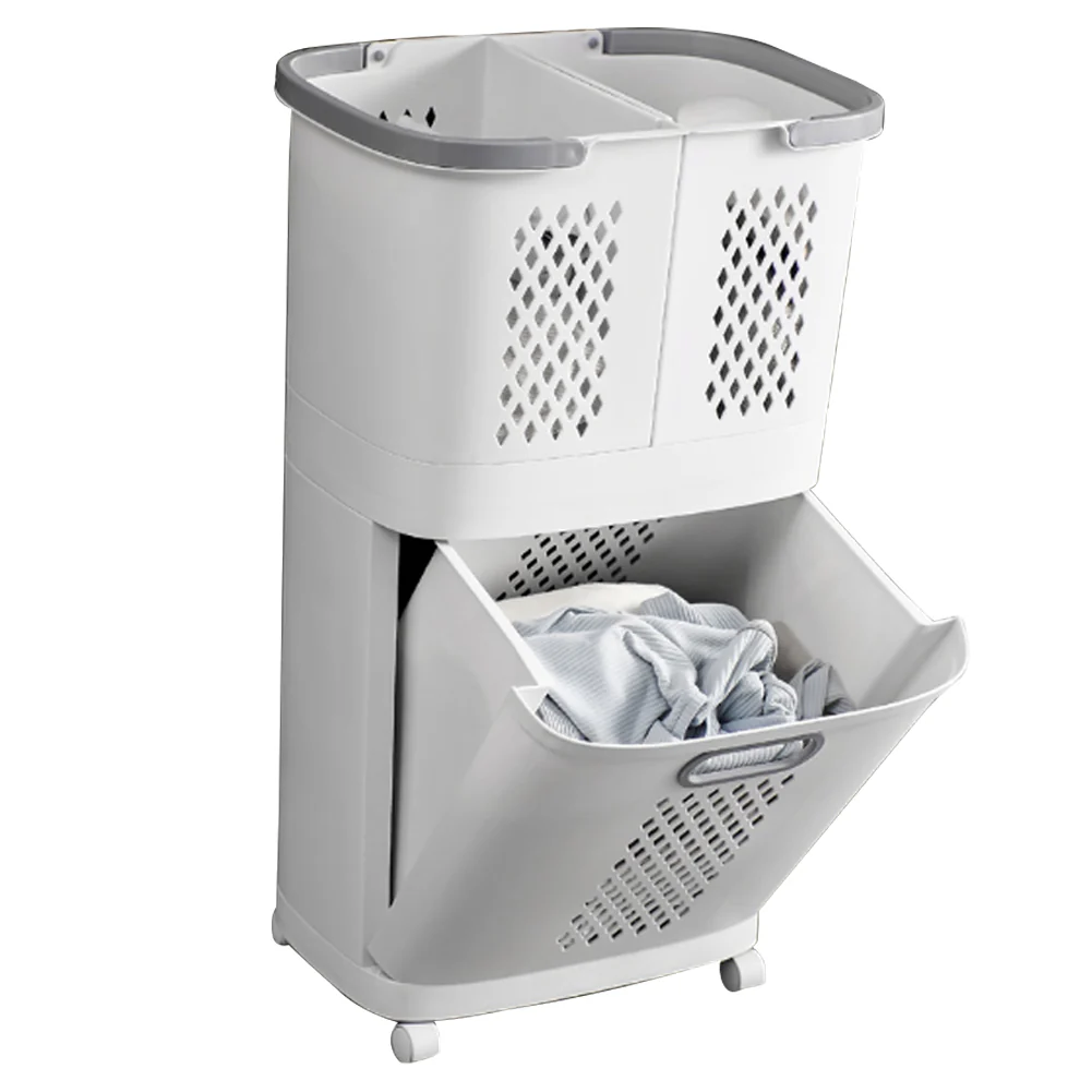 Lifeideas Rolling Laundry Hamper With 3 Compartments - Image 4