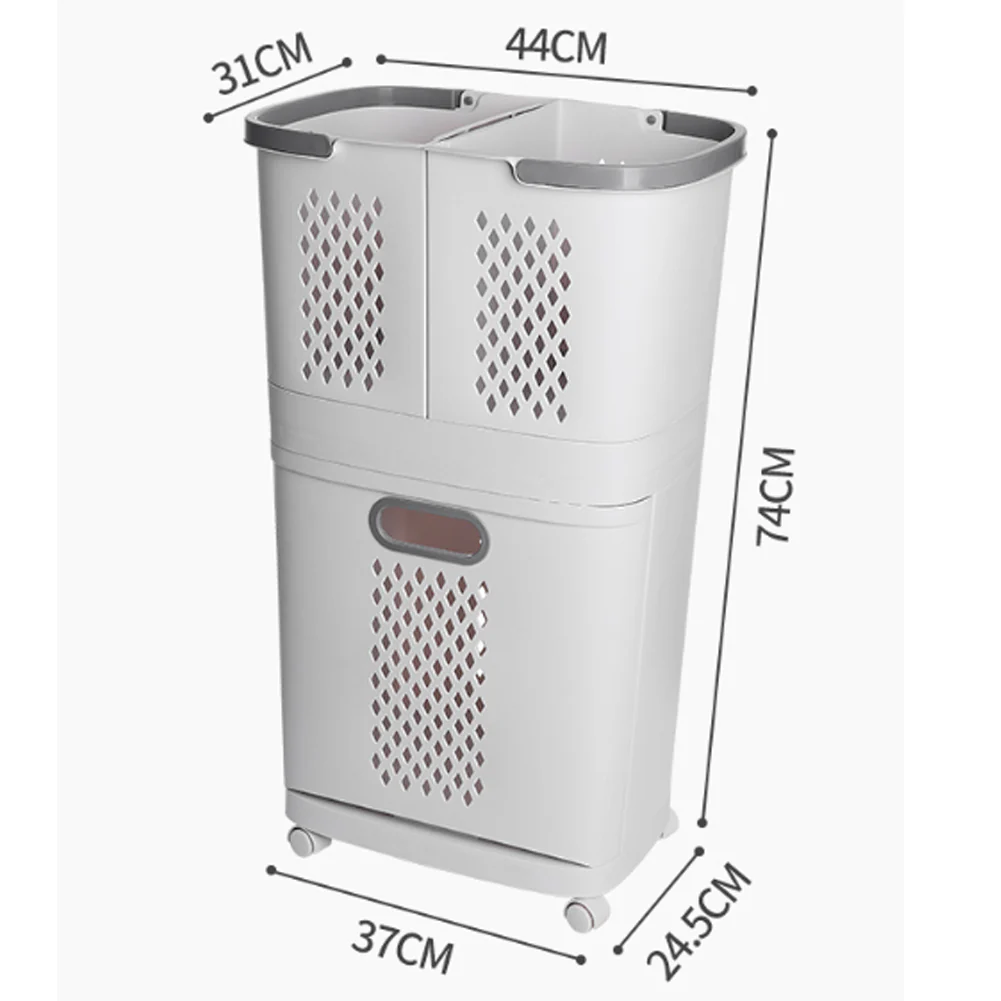 Lifeideas Rolling Laundry Hamper With 3 Compartments - Image 5