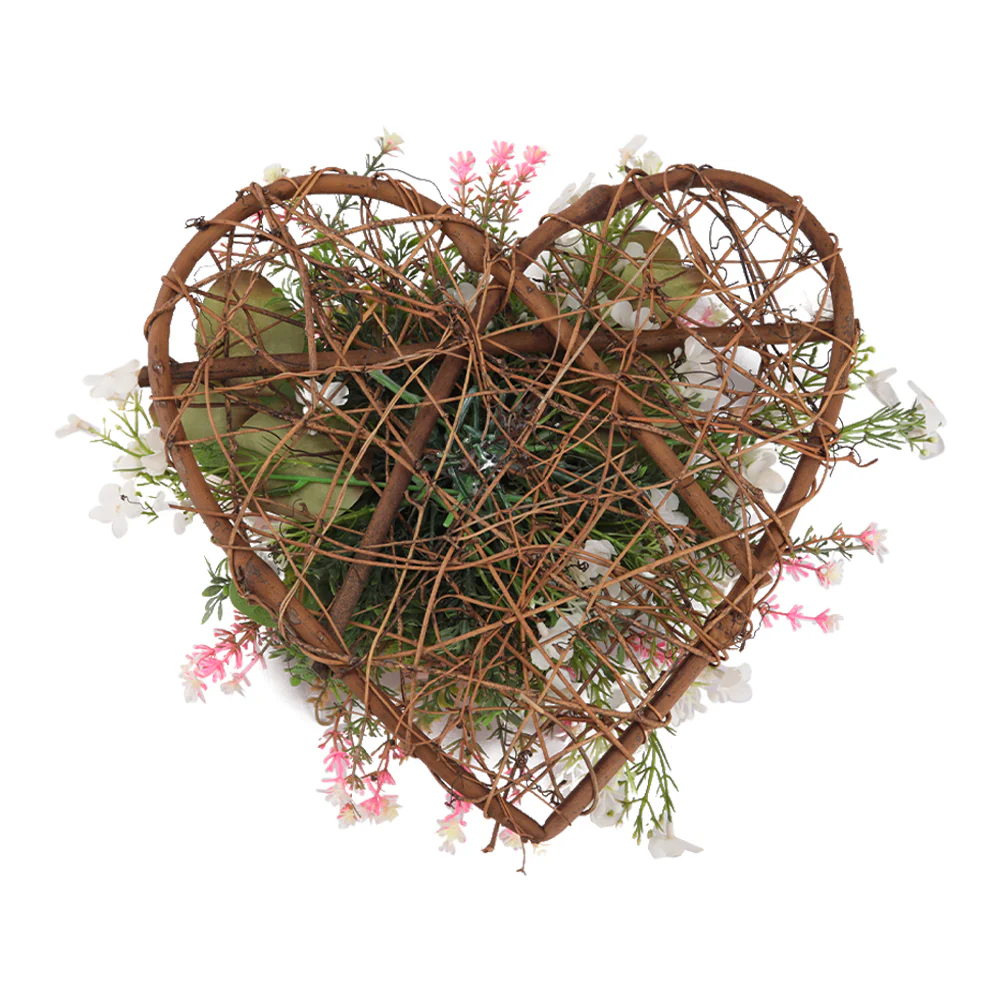 Lifeideas Rustic Assorted Flowers Heart-shaped Wreath Wedding Decoration - Image 5