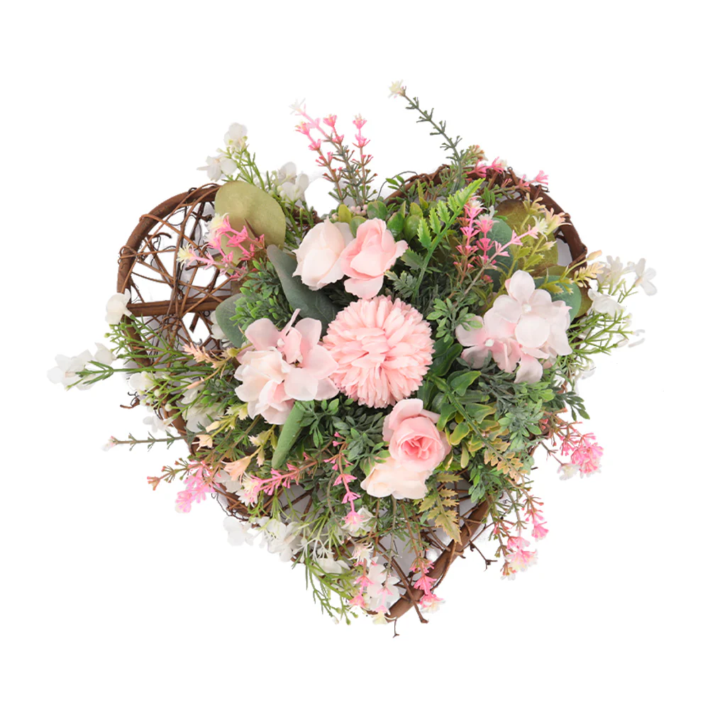 Lifeideas Rustic Assorted Flowers Heart-shaped Wreath Wedding Decoration - Image 7