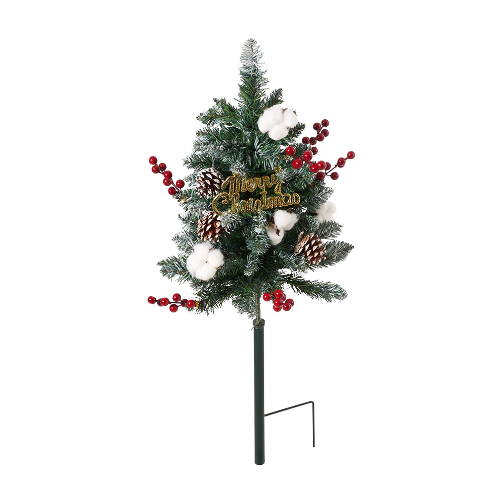 Lifeideas Set of 4 Solar-Powered Artificial Christmas Tree Decorations with String Light - Image 3