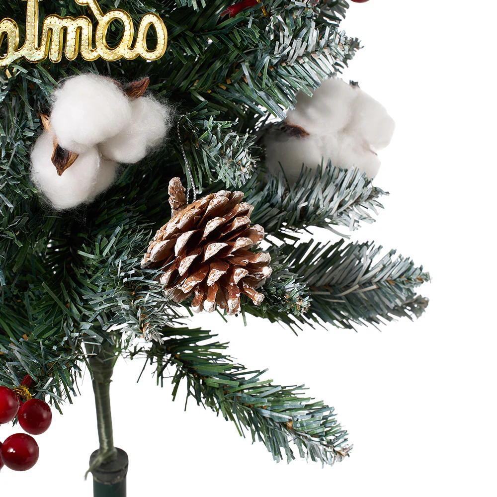 Lifeideas Set of 4 Solar-Powered Artificial Christmas Tree Decorations with String Light - Image 6