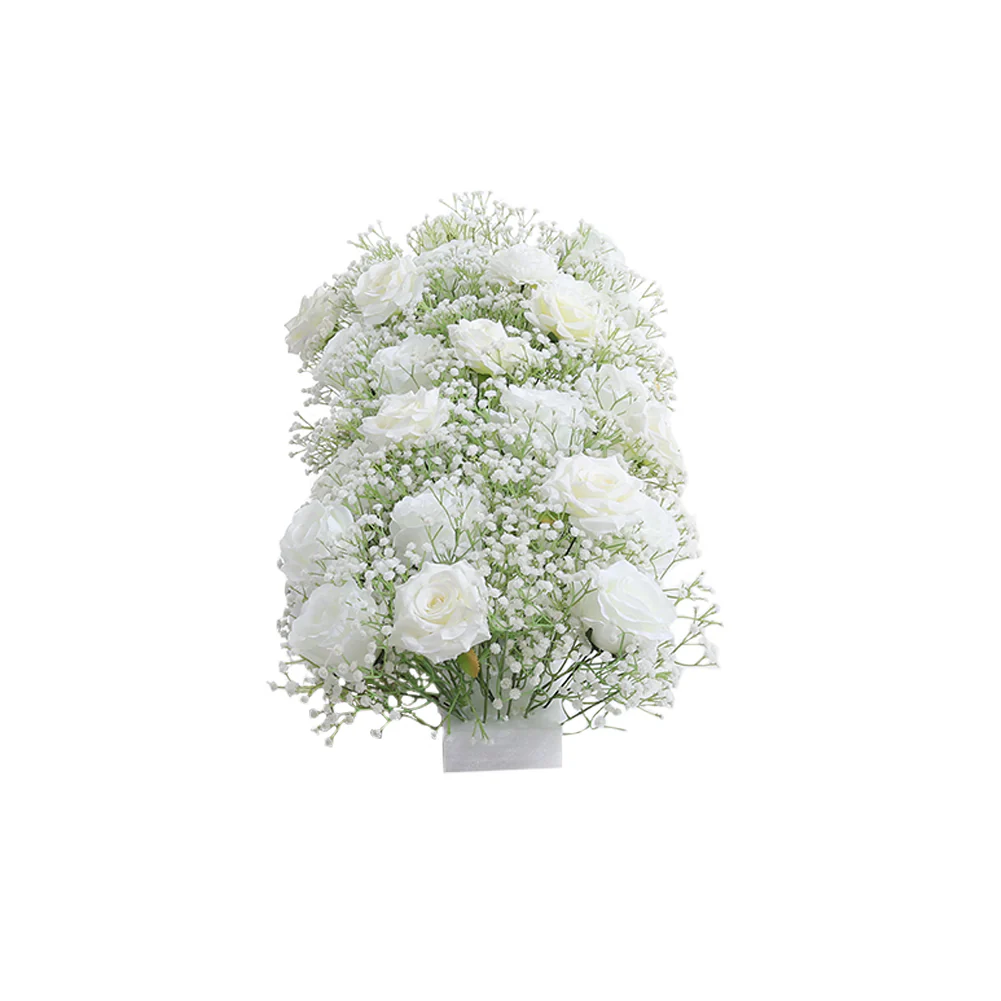 Lifeideas Silk White Rose Row for Decoration - Image 3