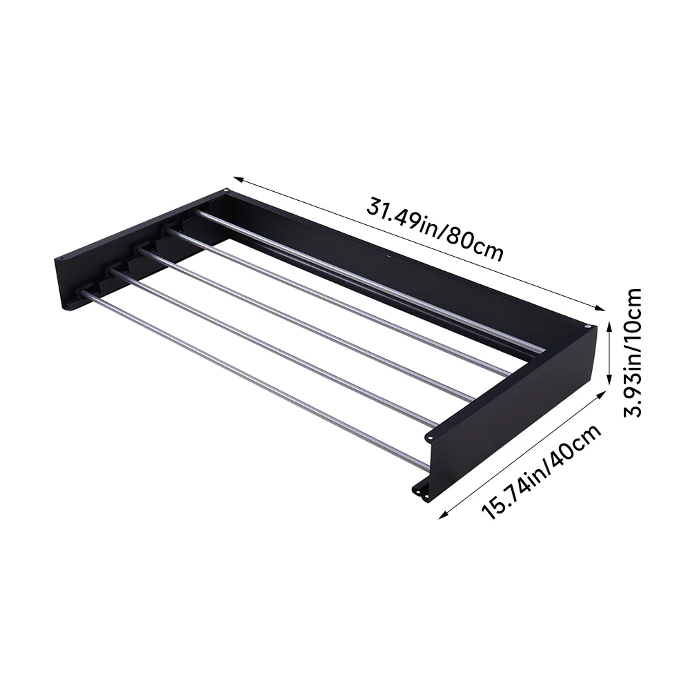 Lifeideas Space-Saving Wall Mounted Towel Drying Rack - Image 18